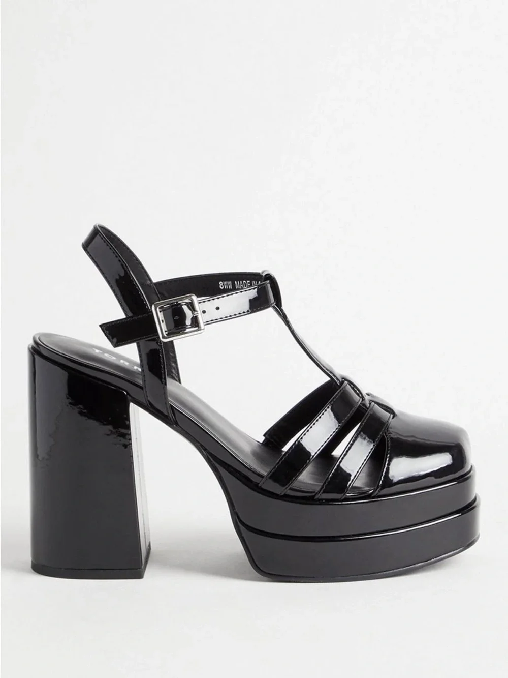 Torrid Black Patent Double Platform Caged Heels Size 9 NWT